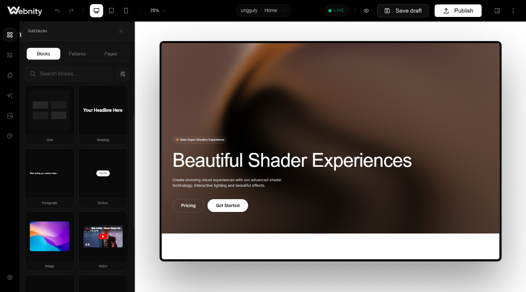 Webnity Builder Preview